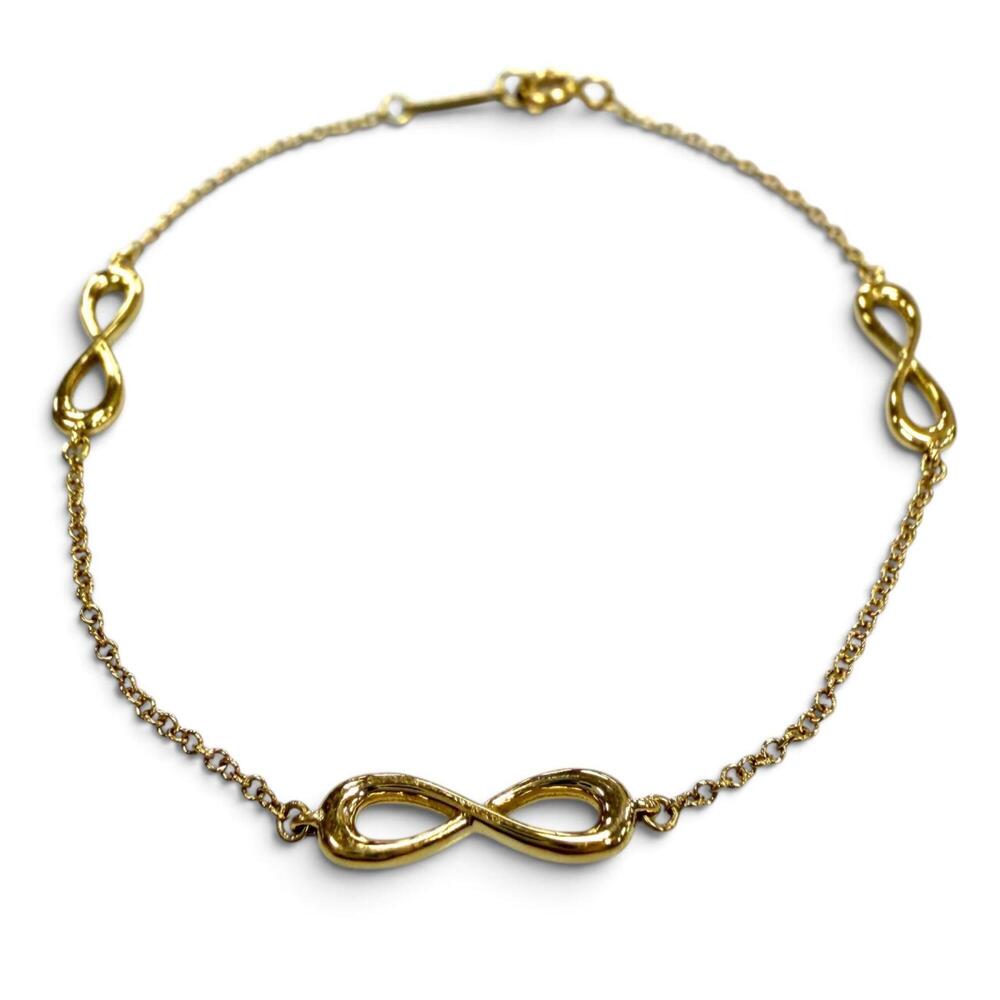 TIFFANY&Co. Tiffany Infinity Endless AU750 (YG) Chain Bracelet, Yellow Gold, ...
